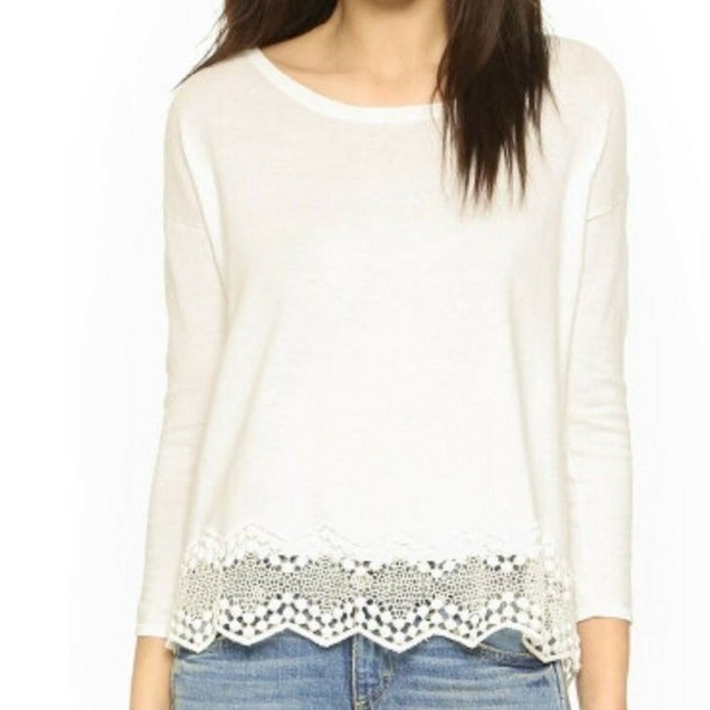 Joie New Lace Embroidered Silk Cotton Sweater Top 🎉HP🎉 - Picture 6 of 8